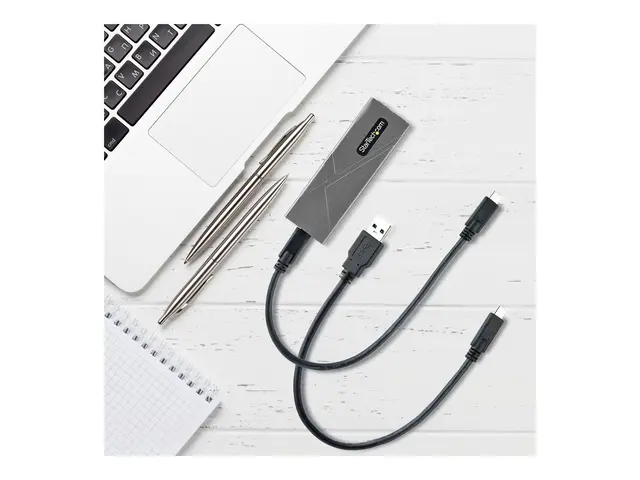 StarTech.com USB-C 10Gbps to M.2 NVMe or SATA SSD Enclosure, Tool-...