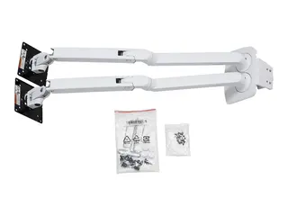 Ergotron MXV - Monteringssett - justerbar arm for 2 skjermer - hvit - skjermstørrelse: inntil 24" - skrivebordsmonterbar