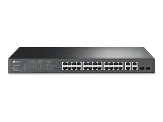 TP-Link JetStream TL-SL2428P V6.6 - Switch L3 - smart - 24 x 10/100 + 2 x kombo-Gigabit SFP - rackmonterbar - PoE+ (250 W)