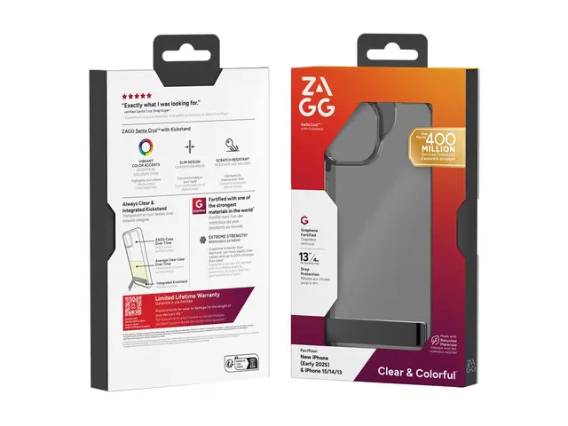 Zagg Santa Cruz - Baksidedeksel for mobiltelefon - stativ - grafen...