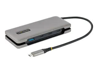 StarTech.com 4-Port USB-C Hub, 1x USB-A and 3x USB-C Ports, USB 3.1 10Gbps, Bus Powered, USB Type C Hub with 9.8in (25cm) Wrap-Around Cable, Portable USB-C to USB-A Hub USB Expansion Hub (HB31CM1A3CB) - hub - 4 porter