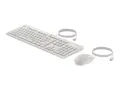 HP 225 - Tastatur- og mussett - ambidextrous, 3-soners layout, standard tastetrykk full size - USB - QWERTY - Pan Nordic - kasjmirhvit