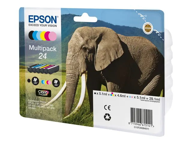Epson 24 Multipack - 6-pack - svart, gul, cyan, magenta, lys magen...