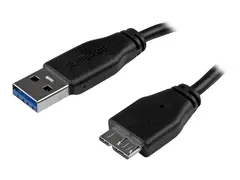 StarTech.com 15cm 6in Short Slim USB 3.0 A to Micro B Cable M/M Mobile Charge Sync USB 3.0 Micro B Cable fors and Tablets (USB3AUB15CMS) - USB-kabel - Micro-USB Type B til USB-type A - 15 cm