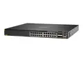 HPE Aruba 6300M - Switch - L3 - Styrt - 24 x 10/100/1000 (PoE+) + 4 x 1 Gigabit / 10 Gigabit / 25 Gigabit / 50 Gigabit SFP56 (opplink / stabling) front og side til bakside - rackmonterbar - PoE+ (720 W)