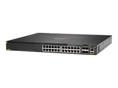 HPE Aruba 6300M - Switch - L3 - Styrt - 24 x 10/100/1000 (PoE+) + 4 x 1 Gigabit / 10 Gigabit / 25 Gigabit / 50 Gigabit SFP56 (opplink / stabling) front og side til bakside - rackmonterbar - PoE+ (720 W)
