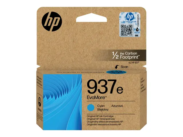 HP 937e EvoMore - Cyan original blekkpatron for Officejet Pro 9110b