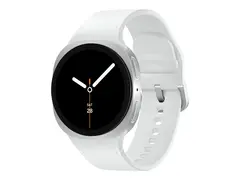 Samsung Galaxy Watch8 - 40 mm - s&#248;lvfarget smartklokke med sportsb&#229;nd - gummi - hvit - b&#229;ndbredde: S/M - display 1.34&quot; - 32 GB - NFC, Bluetooth, Wi-Fi, LTE - 4G - 30 g