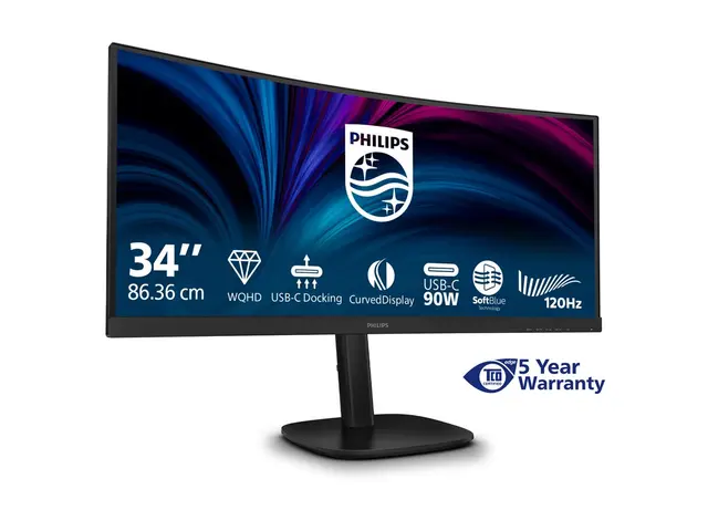 Philips 34B2U3600C - 3000 Series LED-skjerm kurvet 34" 3440 x 1440...