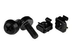 STARTECH.COM M6 x 12mm - Screws and Cage Nuts - 50 Pack Black