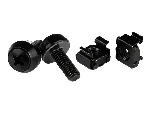 StarTech.com M6 Cage Nuts and Screws - 50 Pack 12mm Rack Black (CA...