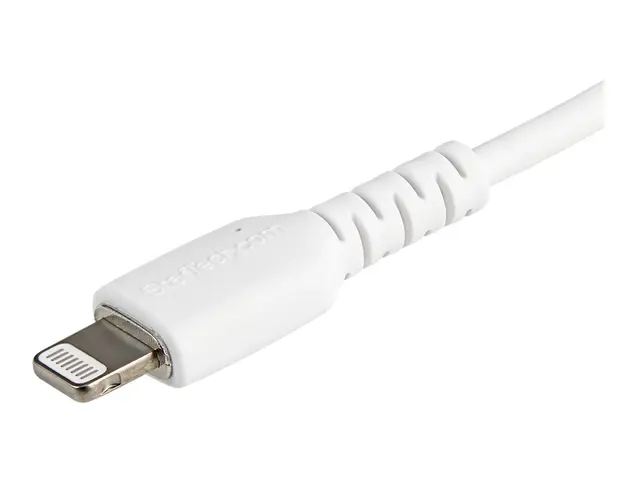 StarTech.com 12 in(30cm) Durable White USB-A to Lightning Cable, H...