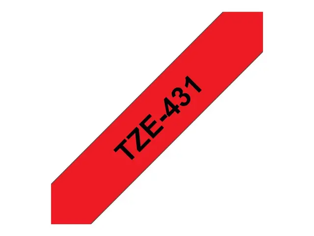 Brother TZe-431 - Svart på rødt Rull (1,2 cm x 8 m) 1 kassett(er) ...