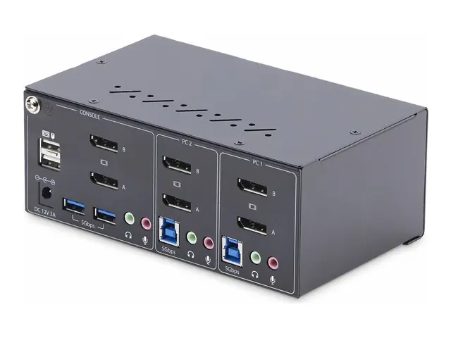 StarTech.com 2-Port Dual-Monitor DisplayPort KVM Switch, 4K 60Hz, ...