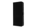 Insmat Exclusive - Lommebok for mobiltelefon ekte skinn, kartong+papir, polyuretan, termoplast-polyuretan (TPU) - svart - for Samsung Galaxy XCover7