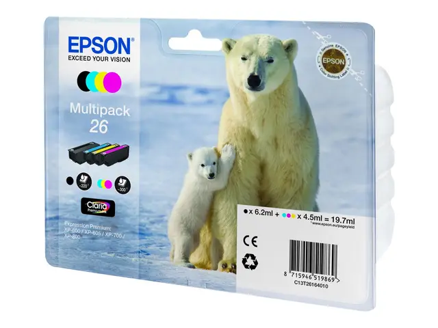 Epson 26 Multipack - 4-pack svart, gul, cyan, magenta original blæ...