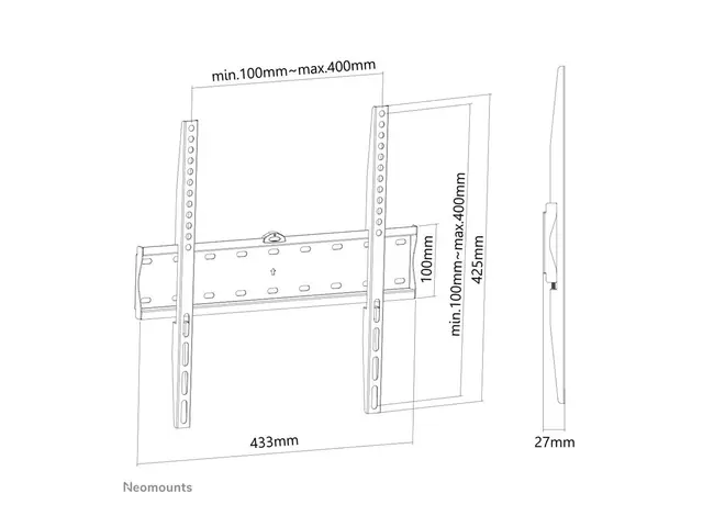 Neomounts FPMA-W300 - Brakett fast for LCD-skjerm svart skjermstør...