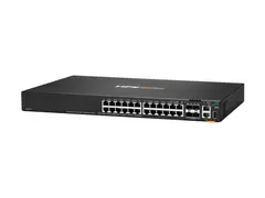 HPE Aruba Networking CX 6200F 24G 4SFP Switch Switch - Max. Stacking Distance 10 km - L3 - Styrt - 24 x 10/100/1000 + 4 x 100/1000 SFP - front og side til bakside - rackmonterbar