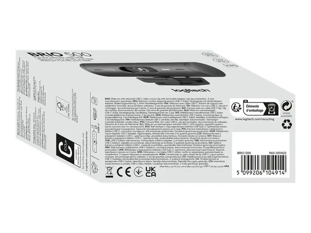 Logitech BRIO 500 - Nettkamera farge 1920 x 1080 1080p, 720p lyd U...