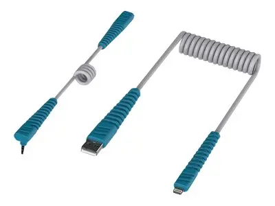 OtterBox Kids EasyGrab - Kabelsett romhastighetssølv rullet sammen