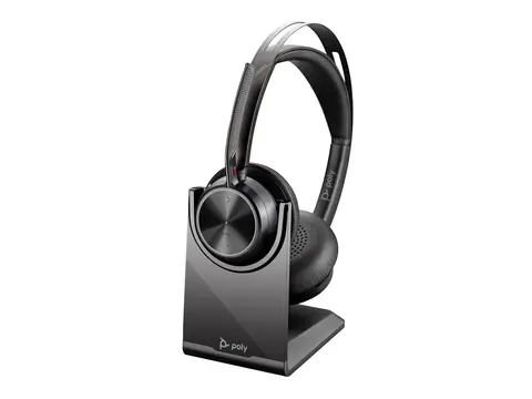 HP Poly Voyager Focus 2 - Hodesett - on-ear Bluetooth - trådløs - aktiv støydemping - USB-C via Bluetooth-adapter - svart - Zoom Certified