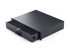 Startech - Lagerskuff til rack - hull for kabelpassasje bak, nøkler inkludert, låsbar, stål, 10 kg kapasitet front - skapmonterbar, rackmonterbar - svart - 2U - 19"
