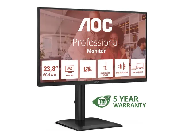 AOC 24E4CV - LED-skjerm 24" (23.8" synlig) 1920 x 1080 Full HD (10...