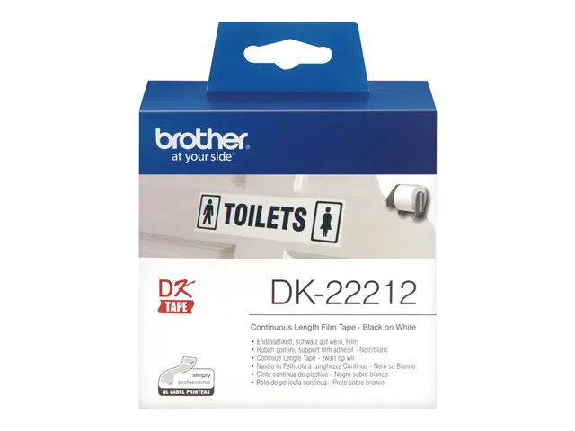 Brother DK-22212 - Permanet adhesiv hvit Rull (6,2 cm x 15,2 m) ta...