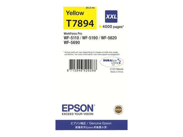 Epson T7894 - 34.2 ml - XXL-størrelse - gul - original - blekkpatr...