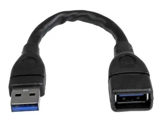 StarTech 6in Short USB 3.0 Extension Adapter Cable (USB-A Male to USB-A Female) USB 3.1 Gen 1 (5Gbps) Port Saver Cable - Black (USB3EXT6INBK) - USB-forlengelseskabel - USB-type A til USB-type A - 15.2 cm