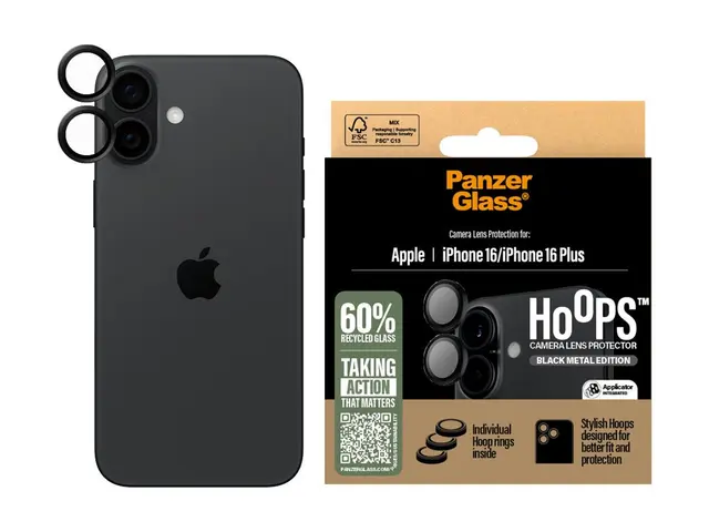 PanzerGlass Hoops - Linsebeskytter for mobiltelefon svart Apple iP...