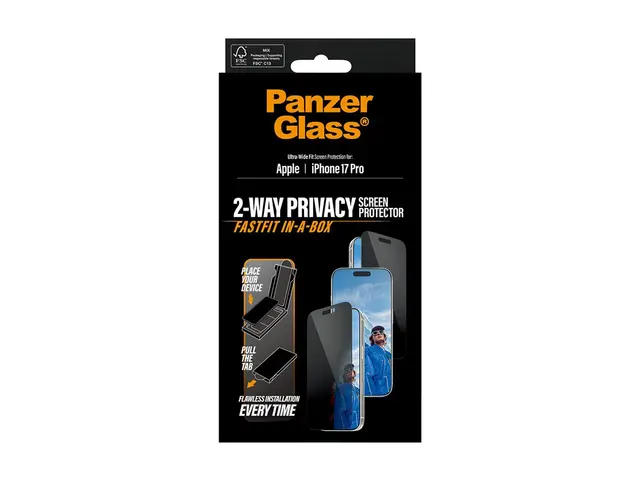 PanzerGlass Privacy - Skjermbeskyttelse for mobiltelefon ultra-bre...