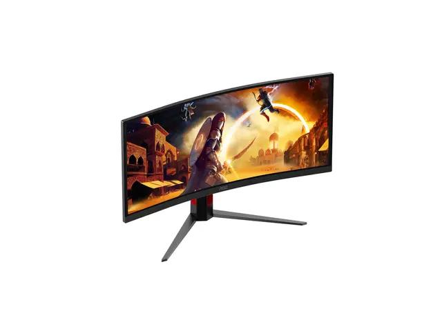 AOC Gaming CU34G4ZCA - G4 Series - LED-skjerm gaming - kurvet - USB - 34" - 3440 x 1440 WQHD @ 250 Hz - Fast VA - 450 cd/m² - 2500:1 - DisplayHDR 400 - 0.3 ms - 2xHDMI, DisplayPort, USB-C - høyttalere - svart, rød 