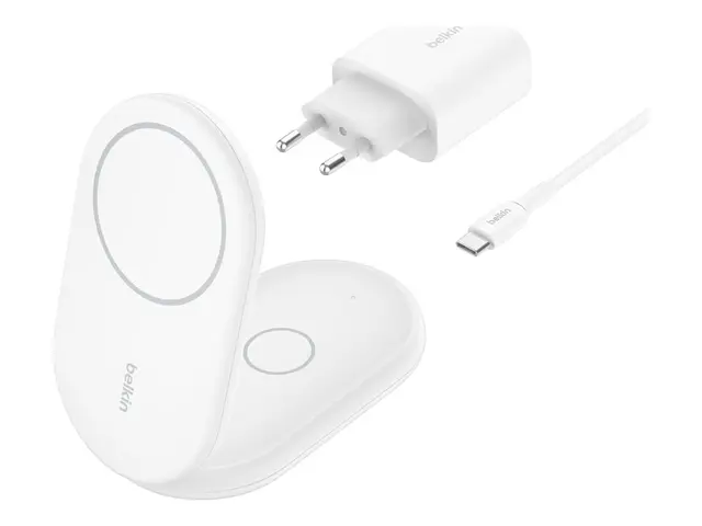 Belkin BoostCharge 2-in-1 - Trådløst ladestativ magnetisk, sammenl...