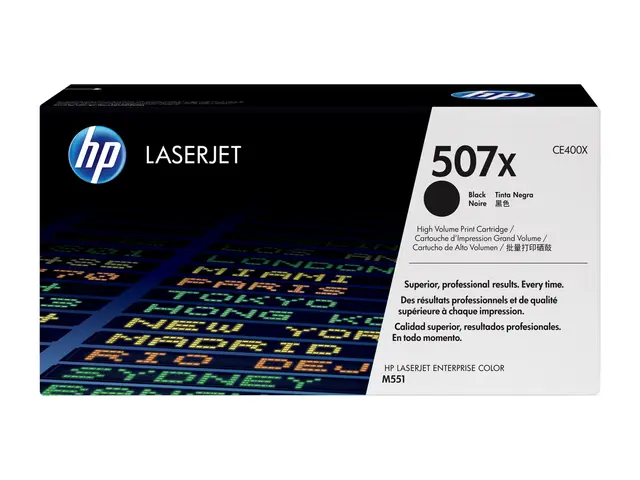 HP 507X - Høy ytelse svart original LaserJet tonerpatron (CE400X) ...