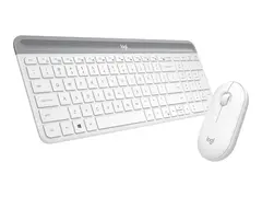 Logitech Slim Wireless Combo MK470 Tastatur- og mussett - trådløs - 2.4 GHz - Nordisk - elfenbenshvit