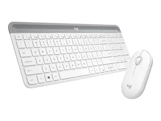Logitech Slim Wireless Combo MK470 - Tastatur- og mussett trådløs - 2.4 GHz - Nordisk - elfenbenshvit