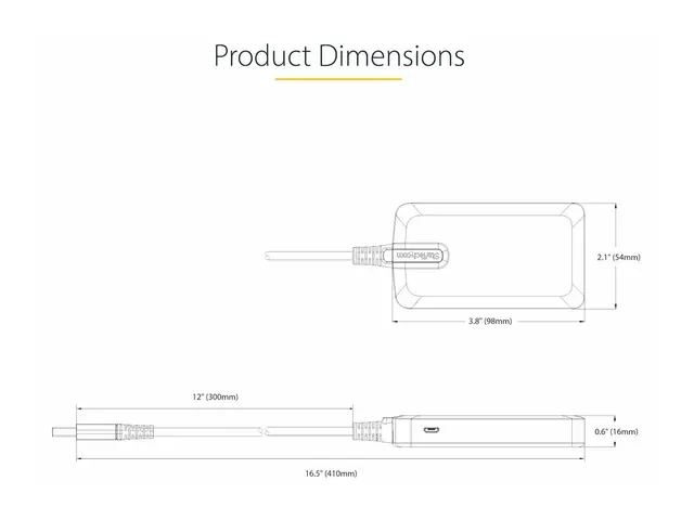 StarTech.com 3-Port USB Hub with Ethernet, 3x USB-A Ports, Gigabit...