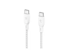 Belkin BoostCharge - USB-kabel - 24 pin USB-C (hann) til 24 pin USB-C (hann) 3 m - hvit