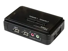 Startech 2 Port USB VGA KVM Switch - Single VGA Hot-key &amp; Audio Support - 2048x1536 @60Hz KVM Switch - KVM Video Switch (SV211KUSB) - KVM / lydsvitsj - 2 x KVM/lyd - 1 lokalbruker - stasjonær