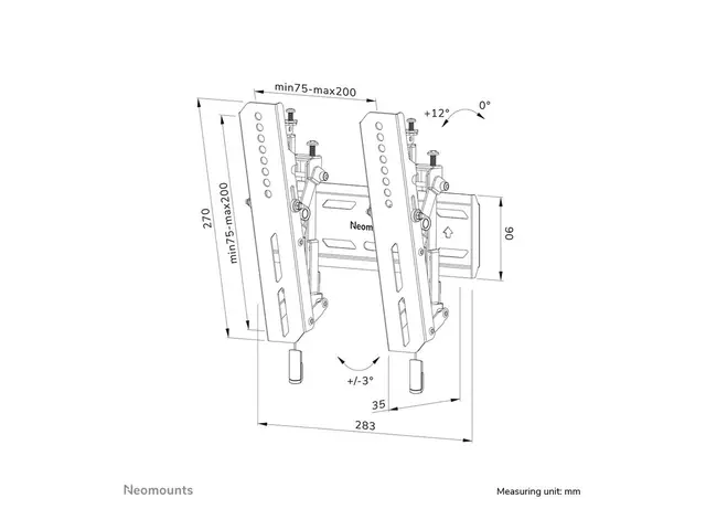 Neomounts WL35S-850BL12 - Monteringssett (veggmontering) tippbar f...