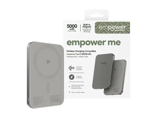 empower by PanzerGlass - Strømbank 5000 mAh (USB-C) titan