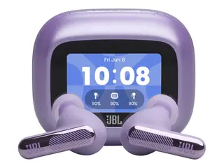 JBL LIVE Beam 4 - True wireless-hodetelefoner med mikrofon i øret - Bluetooth - aktiv støydemping - purpur