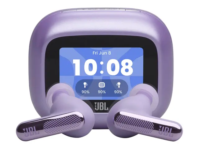 JBL LIVE Beam 4 - True wireless-hodetelefoner med mikrofon i øret - Bluetooth - aktiv støydemping - purpur 