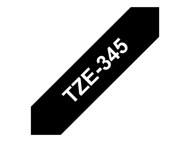 Brother TZe-345 - Selv-adhesiv hvitt på svart Rull (1,8 cm x 8 m) ...