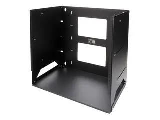 Startech 8U Open Frame Wall Mount Network Rack w/ Built in Shelf 2-Post Adjustable Depth (12" to 18") Equipment Rack - 75.2lbs (WALLSHELF8U) - Stativ (veggmontering) - svart - 8U - 19" - for P/N: CABSCRWS1032