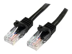 Startech 3m Black Cat5e / Cat 5 Snagless Patch Cable Koblingskabel - RJ-45 (hann) til RJ-45 (hann) - 3 m - UTP - CAT 5e - uten hindringer - svart
