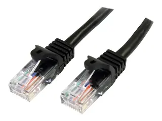 Startech 3m Black Cat5e / Cat 5 Snagless Patch Cable Koblingskabel - RJ-45 (hann) til RJ-45 (hann) - 3 m - UTP - CAT 5e - uten hindringer - svart