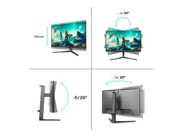 Philips Evnia 3000 27M2N3800A - LED-skjerm gaming - 27" - 3840 x 2160 4K UHD (2160p) @ 320 Hz - Fast IPS - 450 cd/m² - 1000:1 - DisplayHDR 400 - 0.5 ms - 2xHDMI, DisplayPort - høyttalere - koksgrå 