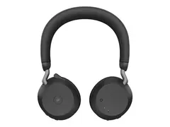 Jabra Evolve2 75 - Hodesett - on-ear - Bluetooth tr&#229;dl&#248;s - aktiv st&#248;ydemping - USB-C - lydisolerende - svart - Certified for Microsoft Teams